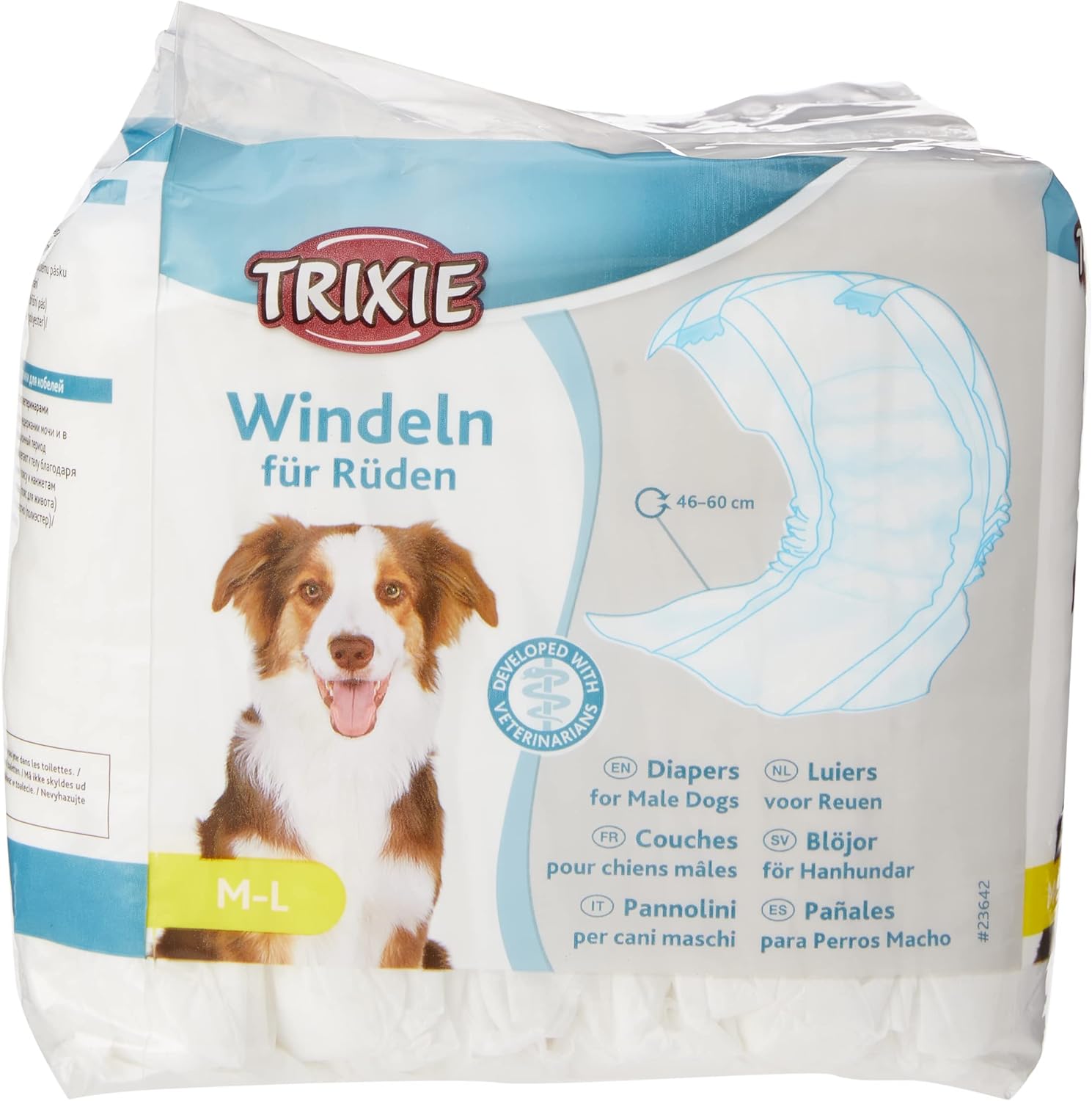 DIAPERS FOR MALE DOGS M-L 46-60CM 12PCS