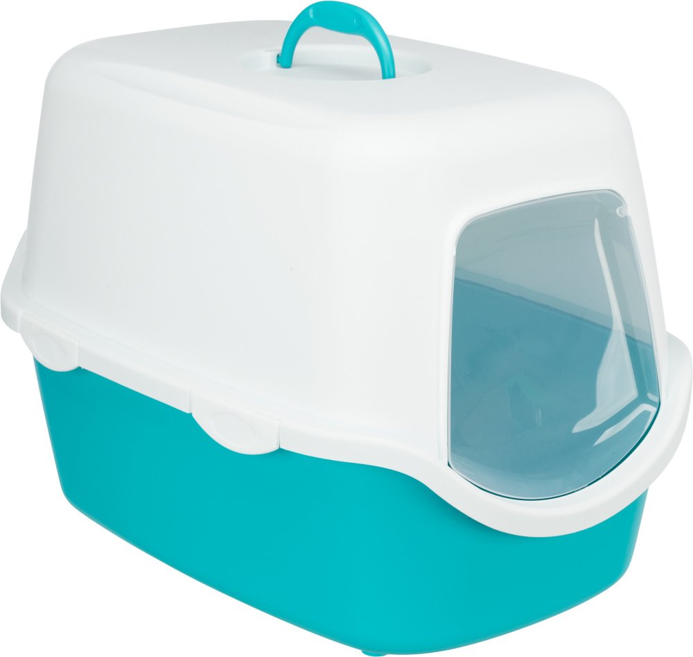 VICO CAT LITTER TRAY WITH HOOD 40X40X56CM TURQUOISE