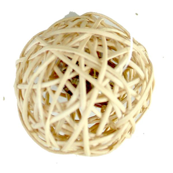 WICKER BALL WITH BELL  4CM