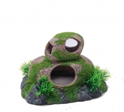 DOUBLE ROUND ROCK WITH MOSS