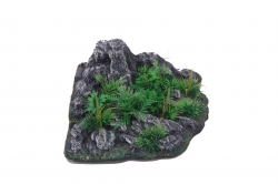 ROCK WITH GREEN AND YELLOW PLANT