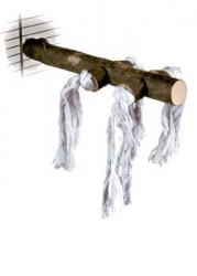 NATURAL PERCH W COTTON ROPES 25CM/25MM