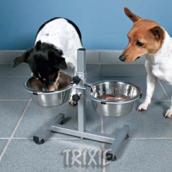 DOG BOWL STAND W/ 2 X STAINLESS STEEL BOWLS 2.8L