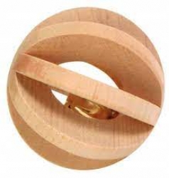 SLAT BALL WITH BELL WOOD 6CM